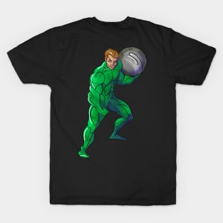 superhero holds a heavy ball T-Shirt